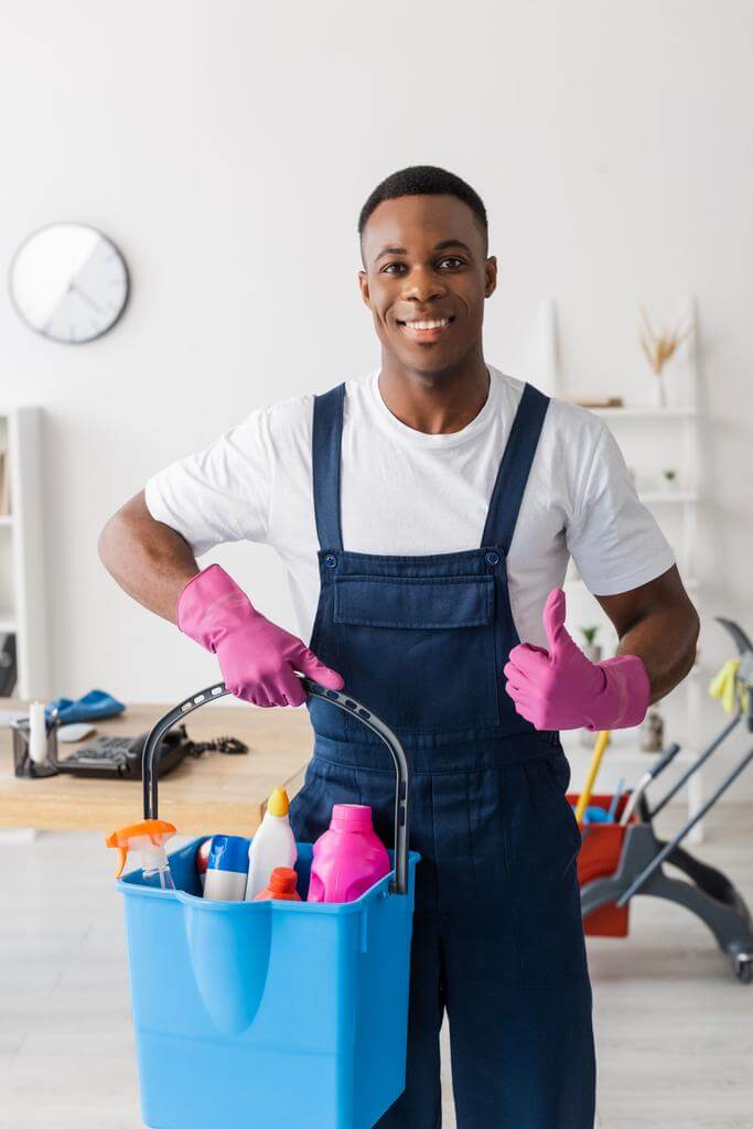 Smiling african american cleaner image